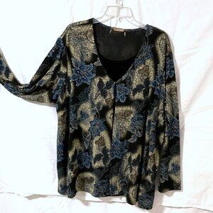 Layered look knit top, size 2x